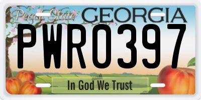 GA license plate PWR0397