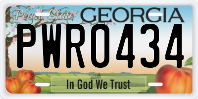 GA license plate PWR0434