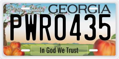 GA license plate PWR0435