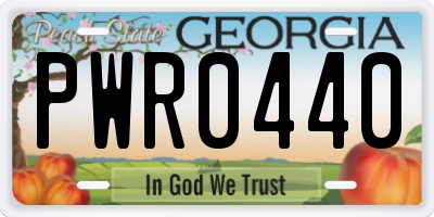 GA license plate PWR0440