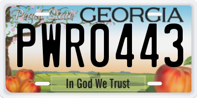GA license plate PWR0443