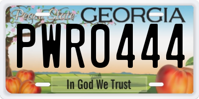GA license plate PWR0444