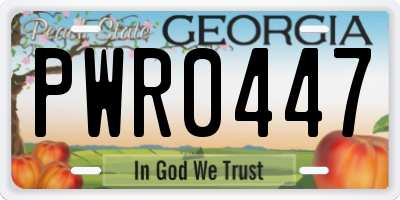 GA license plate PWR0447