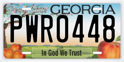 GA license plate PWR0448