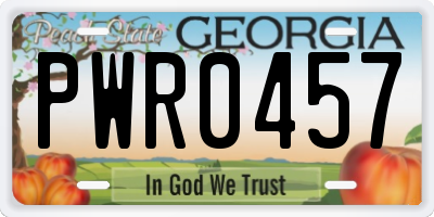 GA license plate PWR0457