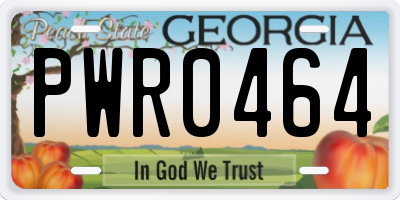 GA license plate PWR0464
