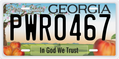 GA license plate PWR0467