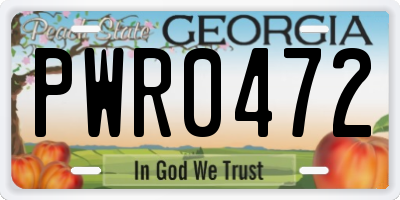 GA license plate PWR0472