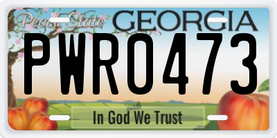 GA license plate PWR0473