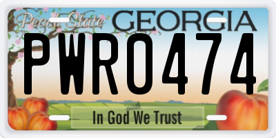 GA license plate PWR0474