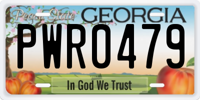 GA license plate PWR0479