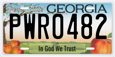 GA license plate PWR0482