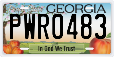 GA license plate PWR0483