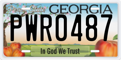 GA license plate PWR0487