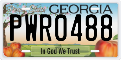GA license plate PWR0488