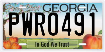 GA license plate PWR0491