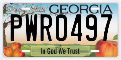 GA license plate PWR0497
