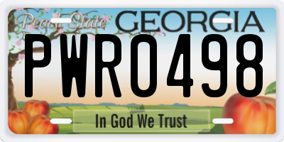 GA license plate PWR0498