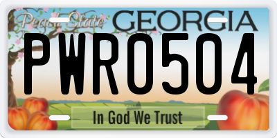 GA license plate PWR0504