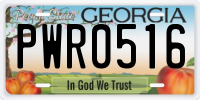 GA license plate PWR0516