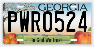 GA license plate PWR0524