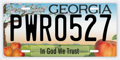 GA license plate PWR0527