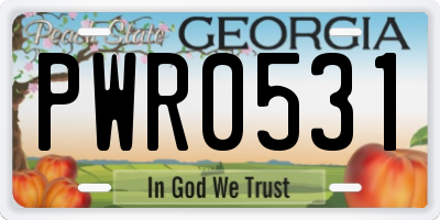GA license plate PWR0531