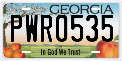 GA license plate PWR0535