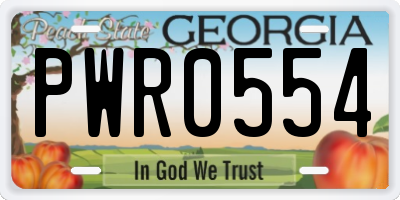 GA license plate PWR0554