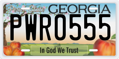 GA license plate PWR0555
