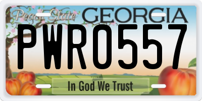 GA license plate PWR0557