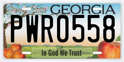 GA license plate PWR0558