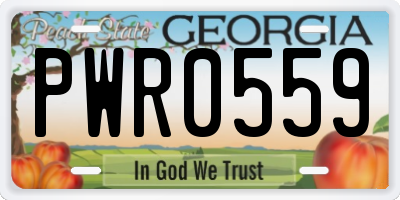 GA license plate PWR0559
