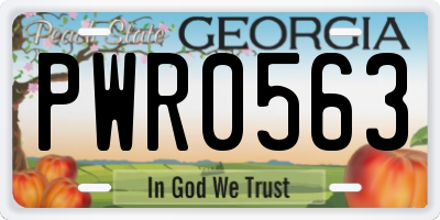 GA license plate PWR0563
