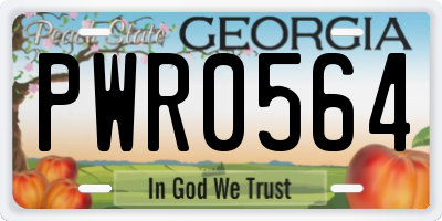 GA license plate PWR0564