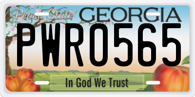 GA license plate PWR0565