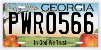 GA license plate PWR0566