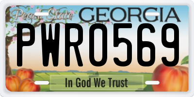 GA license plate PWR0569