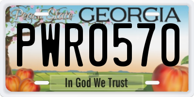 GA license plate PWR0570