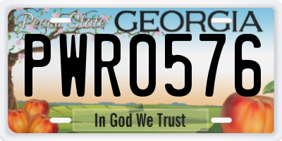 GA license plate PWR0576