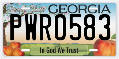 GA license plate PWR0583
