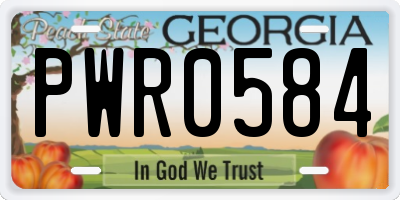 GA license plate PWR0584