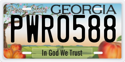 GA license plate PWR0588