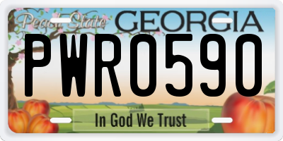 GA license plate PWR0590
