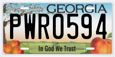 GA license plate PWR0594