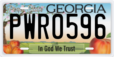 GA license plate PWR0596