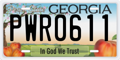 GA license plate PWR0611
