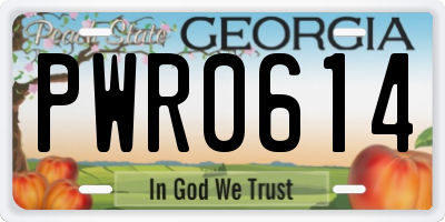 GA license plate PWR0614