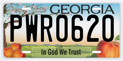 GA license plate PWR0620