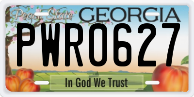 GA license plate PWR0627